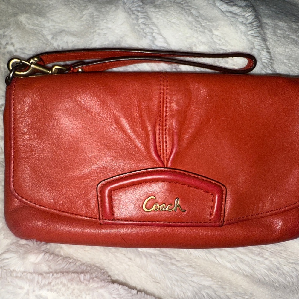 Coach “Red” Leather Wristlet